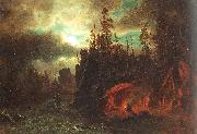 Bierstadt, Albert The Trappers' Camp Sweden oil painting reproduction